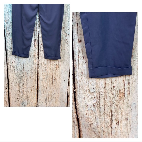 NAKED ZEBRA NWT Steel Blue Pleated Cuffed Slacks - Picture 7 of 14